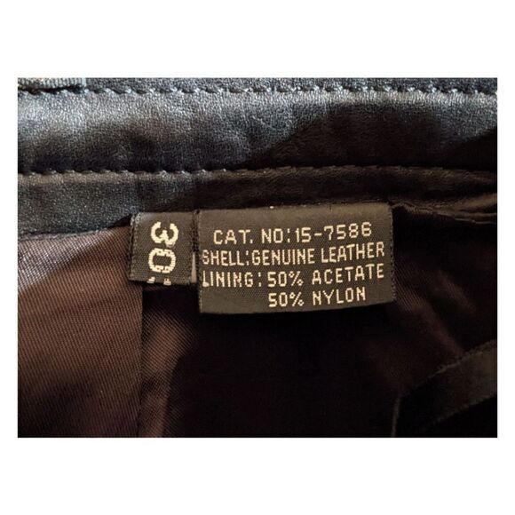 TOFFS Vintage Ultra High Waisted Black Genuine Leather Pants Size 10 M - Picture 6 of 6